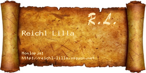 Reichl Lilla névjegykártya